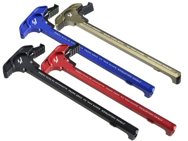 Charging Handle with Extended Latch in Black, FDE, Red, Blue