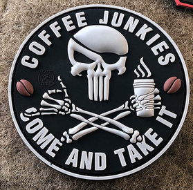 JTG Pirat Punisher Coffee Junkies Patch / JTG 3D Rubber Patch